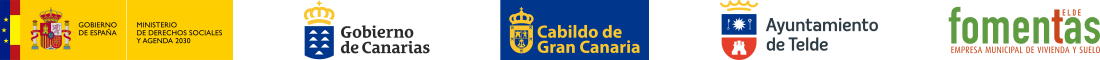 Gobierno de España, Gobierno de Canarias, Cabildo de Gran Canaria, Ayuntamiento de Telde, Fomentas.